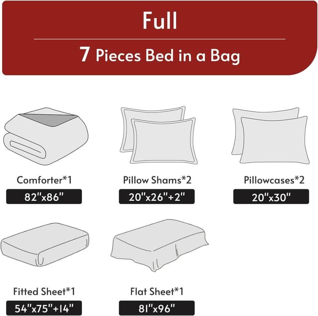 Thumbnail 4 de MUXHOMO 7 Pieces Full Comforter Set