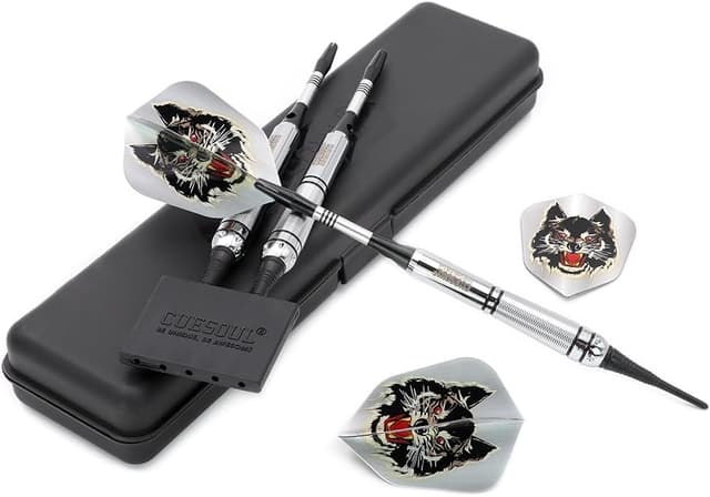 Detalle de CUESOUL Sky Wolf : fléchettes avec pointes souples et étui (barils laiton, 16 g)