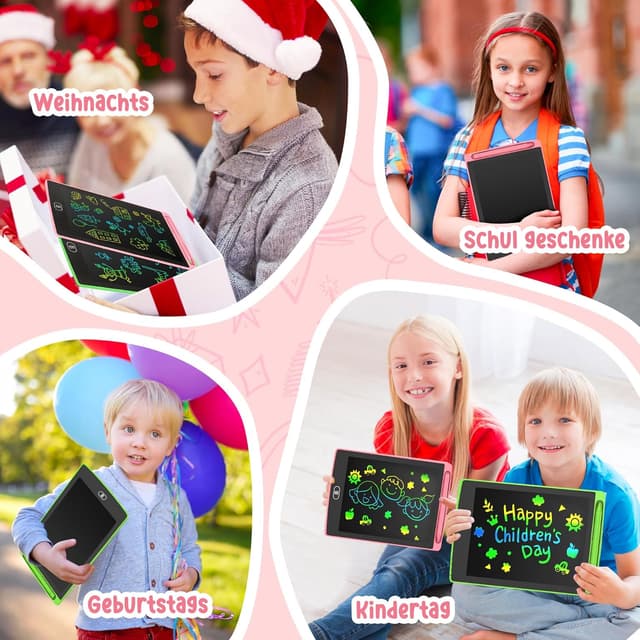 Thumbnail 6 de Kinder-LCD-Schreibtafel (8,5 Zoll) im 2er-Set – Maltafel zum Kritzeleien für 3–8 Jahre, Rosa/Grün