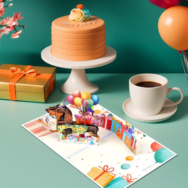 Detalle 2 de Magic Ants 3D Geburtstagskarte Hund