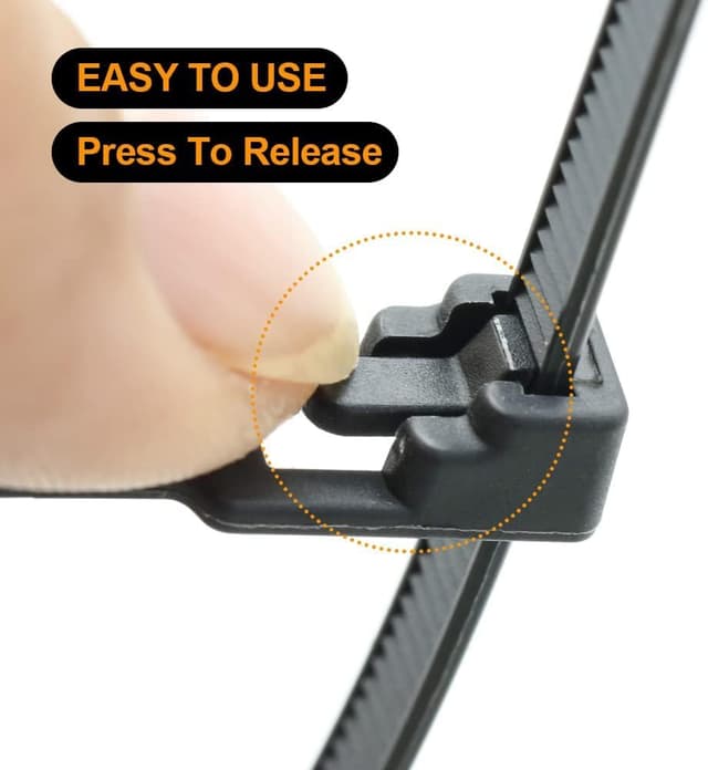 Detalle de Mgctolbox Kabelbinder (100 Stück), wiederverschließbar, weiß – 200 x 4,8 mm, UV-beständig