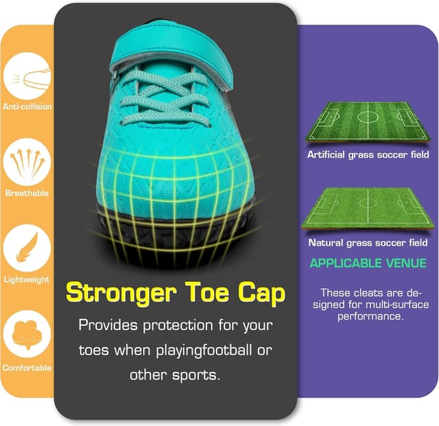 Thumbnail 4 de PiDaGlobal Kinder Fußballschuhe Hallen