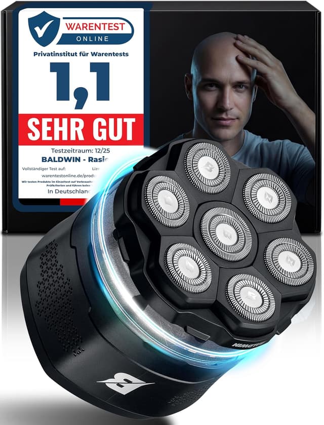 Detalle de BALDWIN Glatzen Rasierer 7D 150 Min Akku