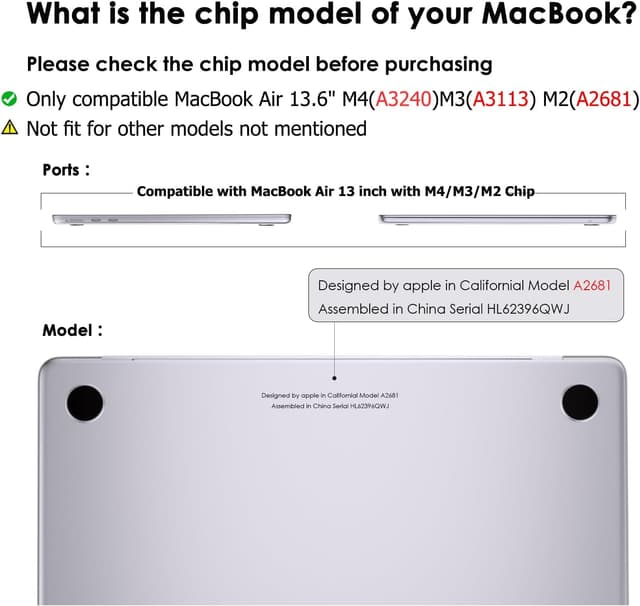 Detalle de MacBook Air 13 case A2681 protection