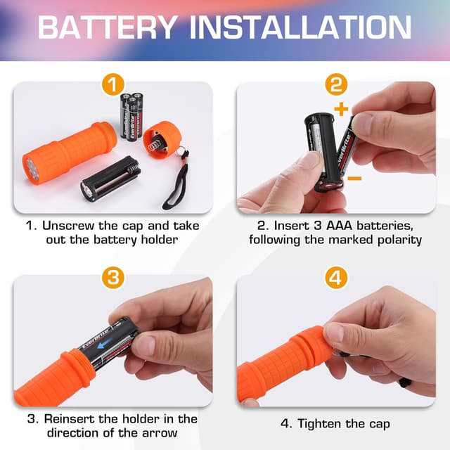 Detalle de EverBrite UV Torch 6 Pack (9 LED, 395nm) blacklight torch for stain checks