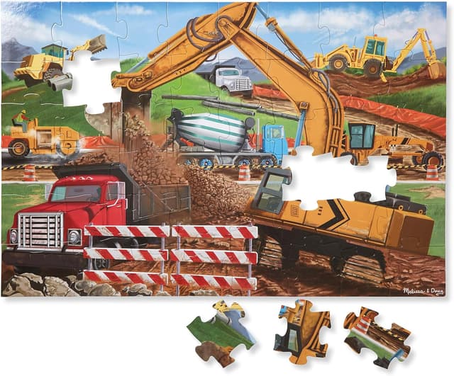 Detalle de Melissa & Doug Building Site Floor Puzzle 48pc