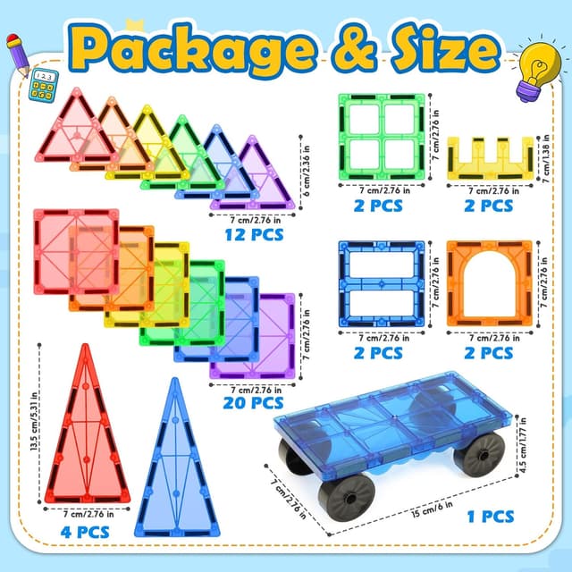 Thumbnail 5 de Wootoyz Magnetische Bausteine Lernspielzeug 3–6 Jahre