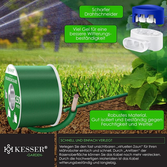 Thumbnail 3 de KESSER® Cable de limitación para robot cortacésped 250m verde 🔗