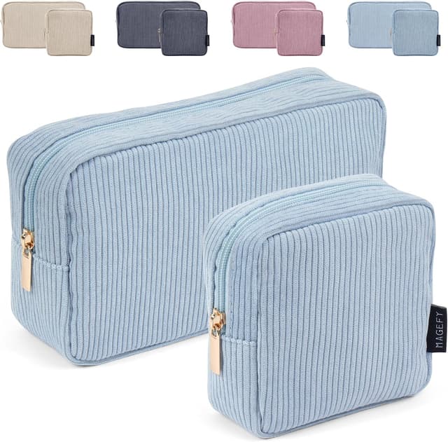 Thumbnail 6 de MAGEFY corduroy small makeup bag with compartments – mini pouch for travel and handbags