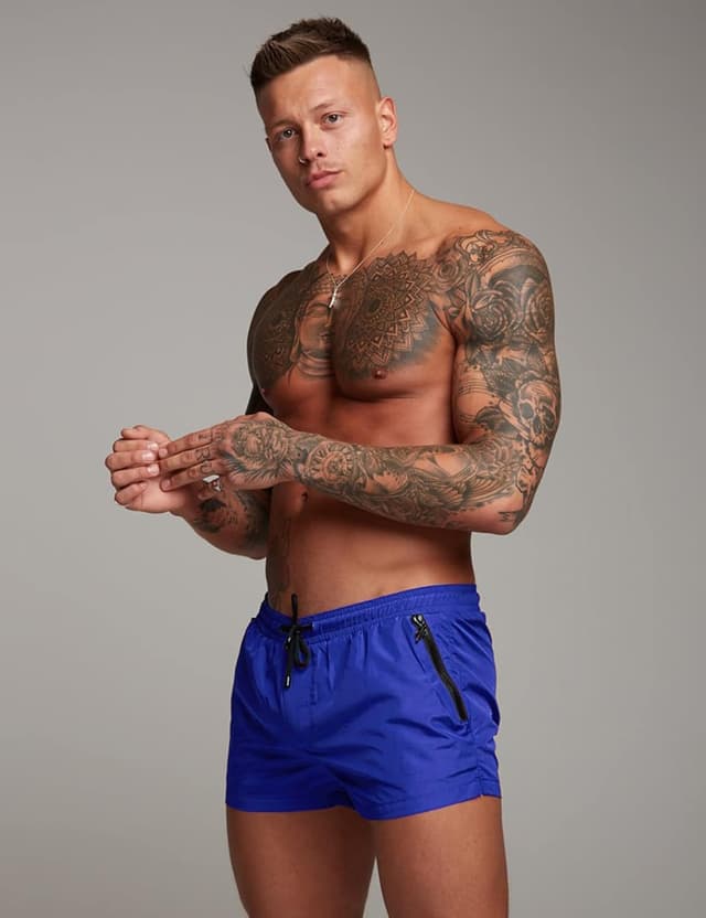 Detalle 2 de COOFANDY Men’s Quick-Dry Swim Trunks with Mesh Lining, Elastic Waist & Zipper Pockets