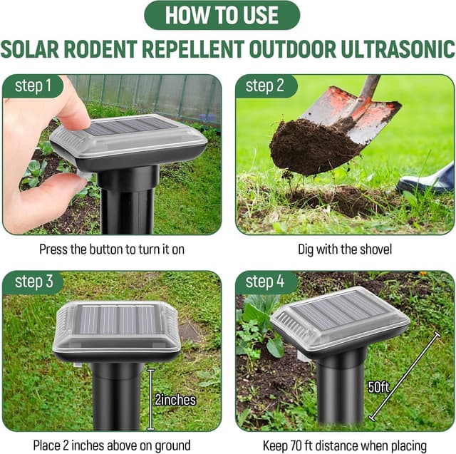 Thumbnail 5 de LEMENG ABS Ahuyentador de Topos Solar 4 Piezas