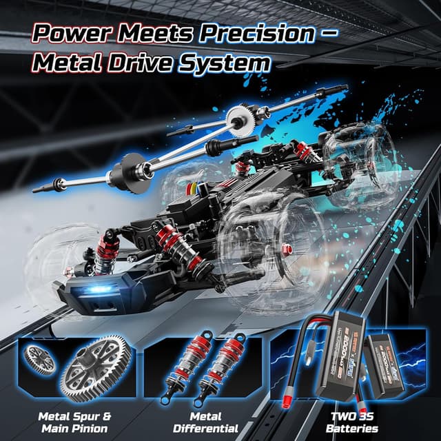 Thumbnail 1 de DEERC 1:14 RC Auto, 46 mph, 4WD