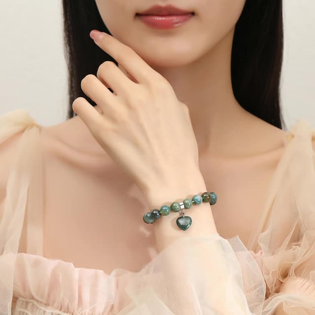 Detalle 2 de XIANNVXI Herzarmband Damen mit 8 mm Perlen