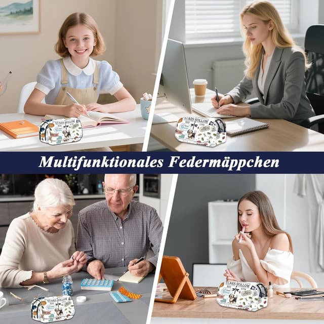 Detalle de Clyrax Federmäppchen mit Gilmore-Muster – großes Schlamperetui für Schule, Reise & Alltag