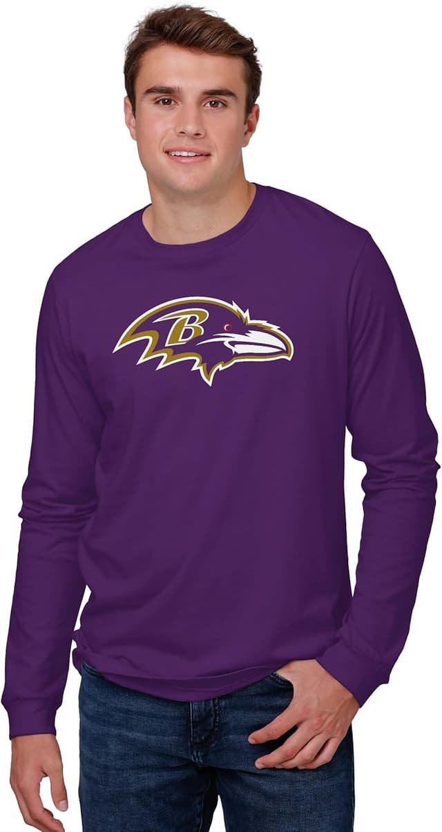 Detalle 2 de FOCO NFL Men’s Team Primary Logo Long Sleeve T-Shirt (Officially Licensed)