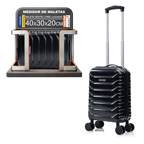 Detalle de RAYKONG Maleta de cabina ABS 40x30x20 (24L) con ruedas desmontables y cerradura numérica – Negro