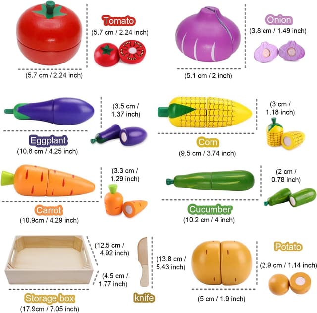 Thumbnail 1 de Airlab Jouet Bois Légumes Fruits 14 pièces 🍎