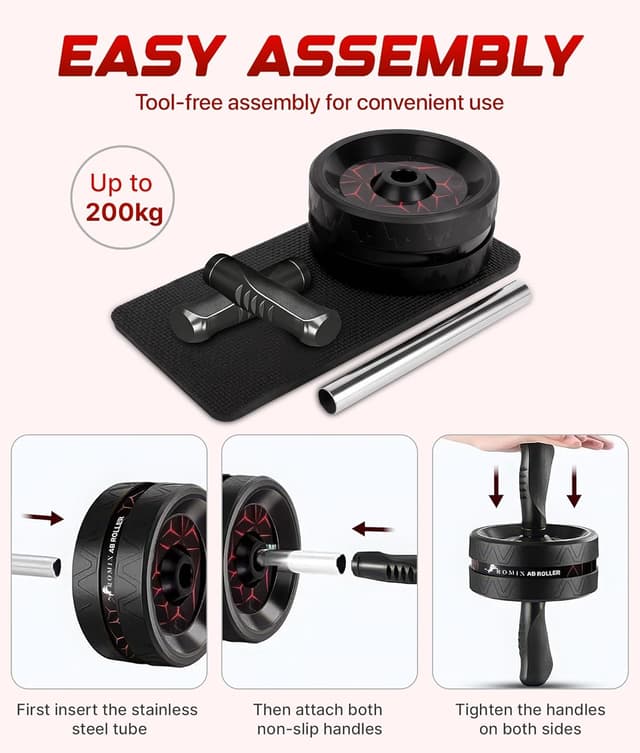 Detalle 2 de ROMIX Ab Roller Exercise Wheel 200kg