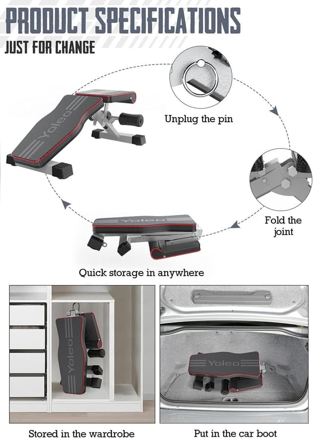 Thumbnail 4 de YOLEO Weight Bench 300kg adjustable incline strength bench 🏋