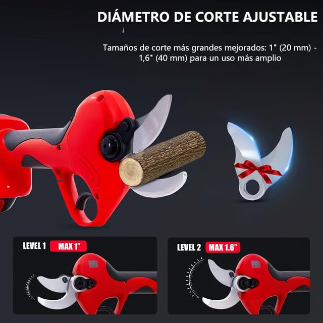 Detalle 2 de OUTIGO Tijeras de Podar Eléctricas 40 mm 800W