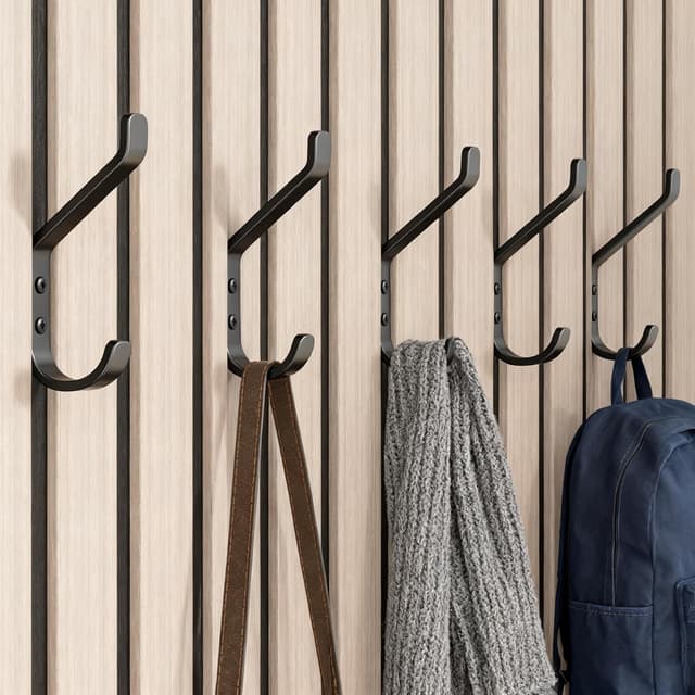 Detalle 2 de Lot de 20 patères à visser Josmimic noires (10 cm) pour panneaux acoustiques