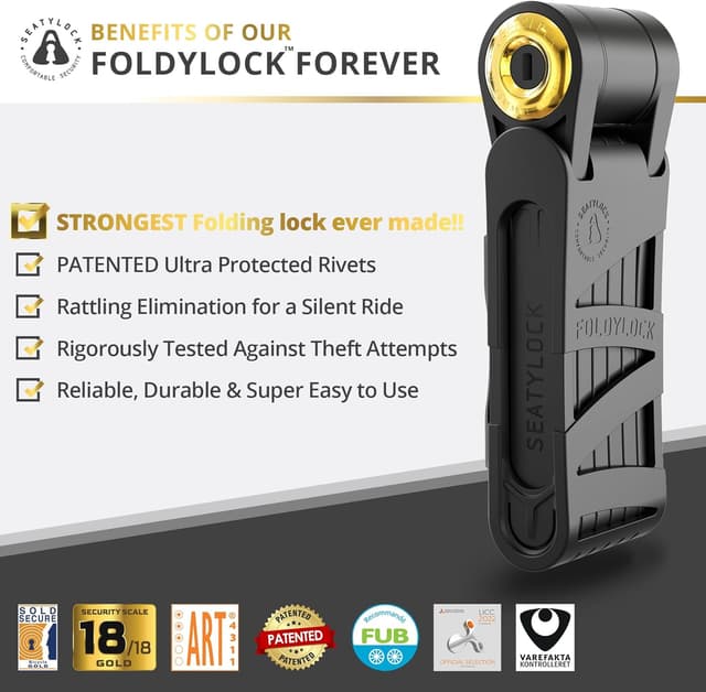 Detalle 2 de FoldyLock Forever folding bike lock 90 cm 🔒