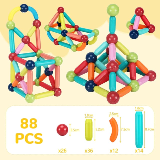 Thumbnail 1 de Farerkass Magnetische Bausteine 88 Teile