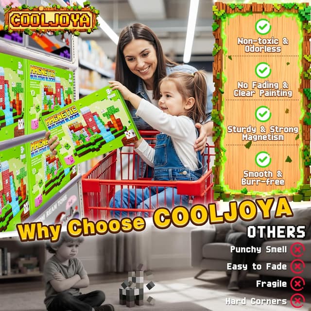 Thumbnail 6 de COOLJOYA Magnetbausteine 150 Teile Magnetspielzeug 🧩