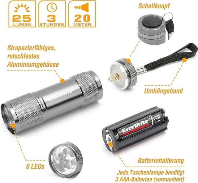 Detalle de EverBrite 18-Pack LED Mini Pocket Torch keyring lights 🔦