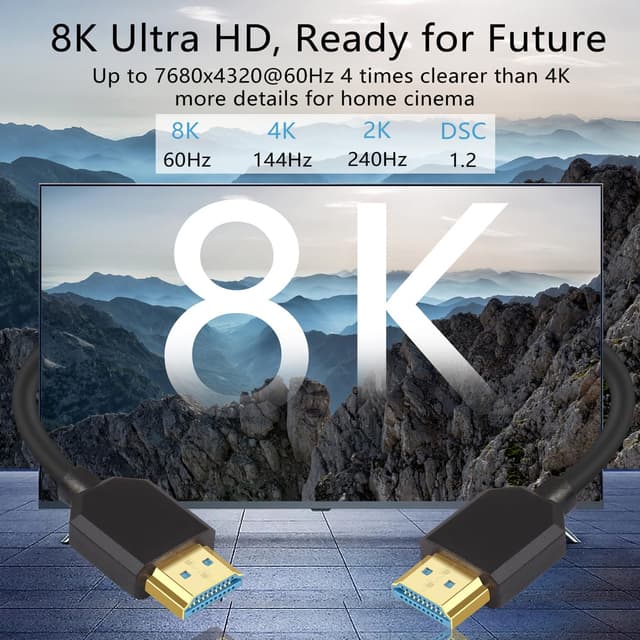 Detalle 2 de 8K HDMI 2.1 Kabel 0,3 m mit 48 Gbit/s