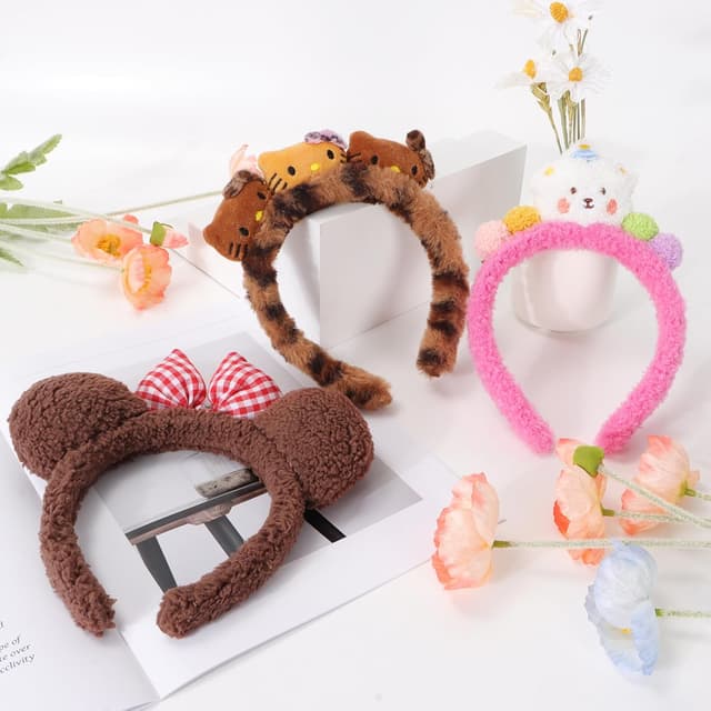 Detalle de Lamca Cute Animal Hair Band for Washing Face, Soft Non-Slip Headbands for Women & Girls