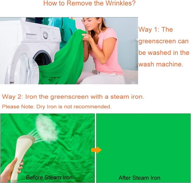 Detalle 2 de Green Screen Fotohintergrund 1,5x2 m (Bonvvie) aus Musselin – faltbar für Chromakey in Foto & Video