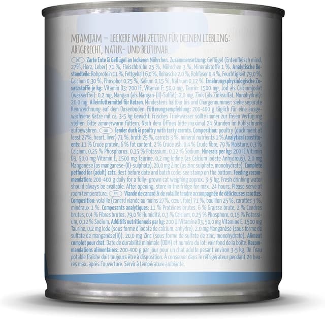 Detalle 2 de MjAMjAM Nourriture humide premium pour chat – pack mixte II (6 x 800 g) sans céréales, supplément de viande