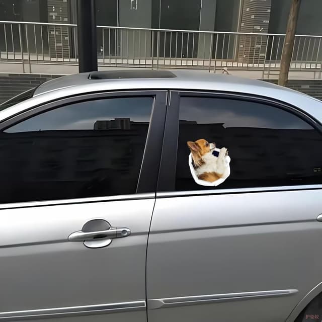 Detalle 2 de Chihuahua Autoaufkleber 3D Durchbruch