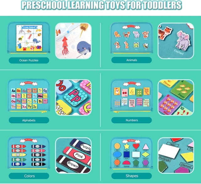 Detalle de VISATOR Busy Board Montessori 8‑piece sensory toys 🎲