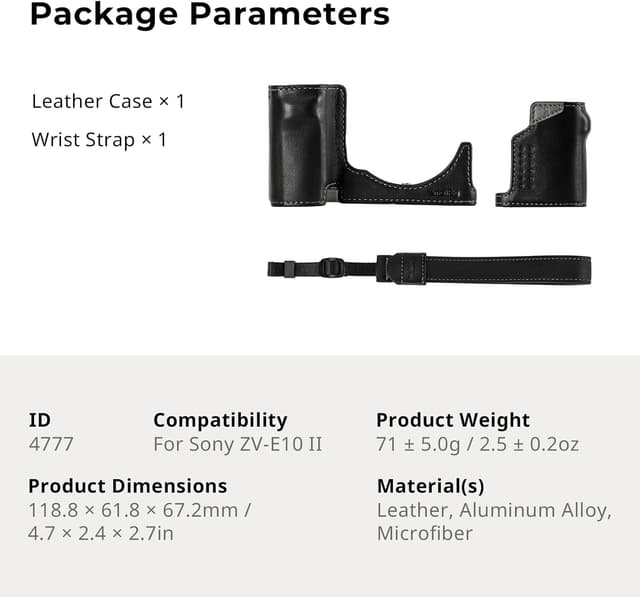 Thumbnail 6 de SMALLRIG Sony ZV-E10 II Leather Case with Wrist Strap