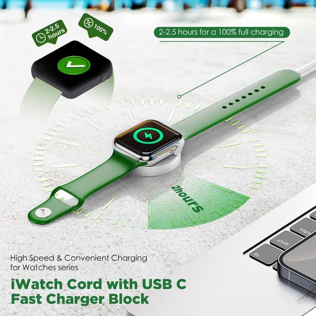 Detalle 2 de Hzevn iWatch USB C Charger Cable 3ft 2Pack