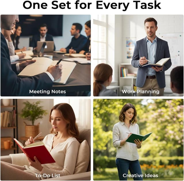 Detalle 2 de SUIN Carnet professionnel ligné A5 à couverture rigide similicuir vert