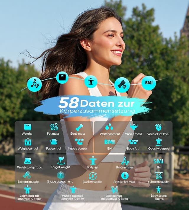 Detalle 2 de Körperfettwaage mit 8 Elektroden 180 kg