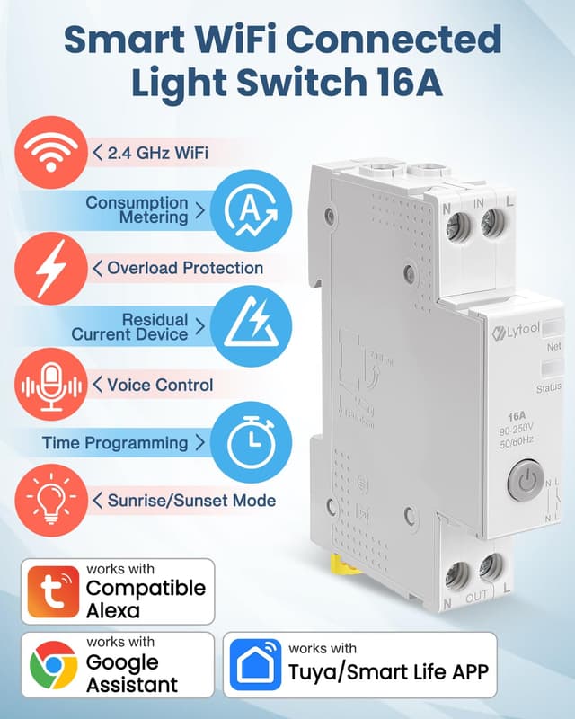 Detalle 2 de Lytool disjoncteur connecté WiFi 16A
