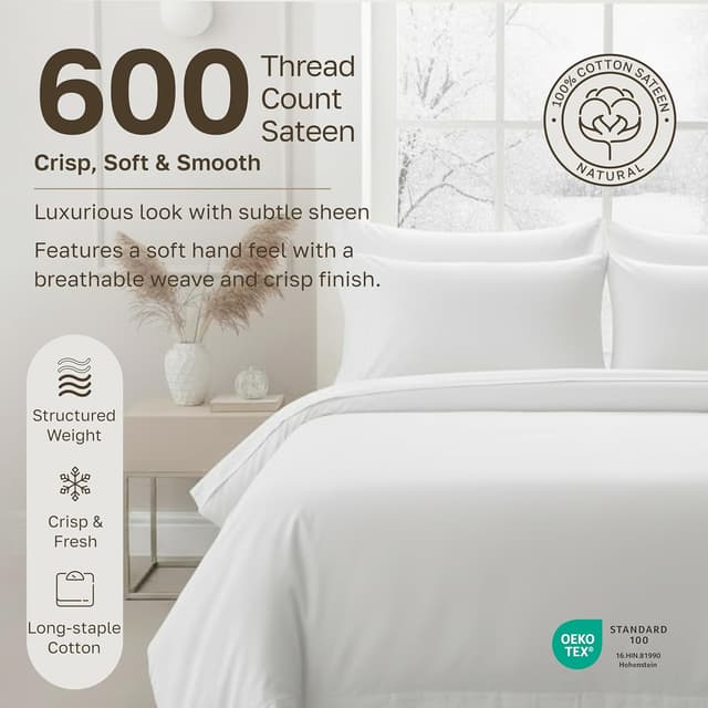 Thumbnail 1 de California Design Den Twin 600 TC Sateen Sheets