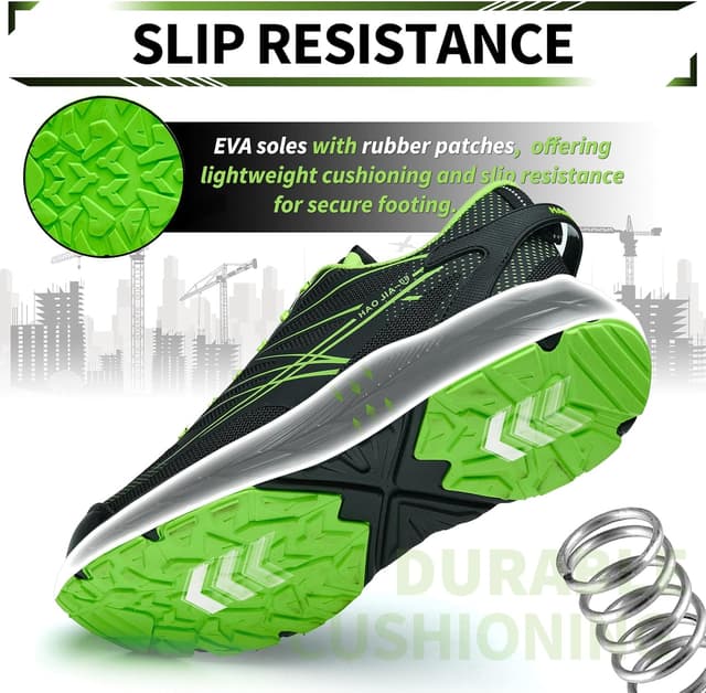 Detalle de NBOFIEHY Chaussures de sécurité légères antidérapantes et respirantes (embout acier 200 J, semelle EVA/kevlar)