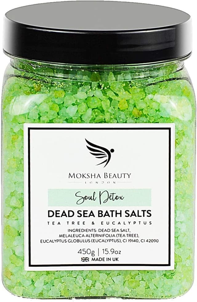 Detalle de Foot Spa Salts with Tea Tree Oil (Natural Dead Sea Bath Salts) – 450g UK-made tea tree foot soak