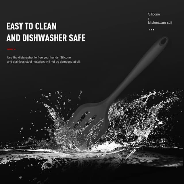 Detalle de AOTHOD Silicone Cooking Utensils Set 446°F