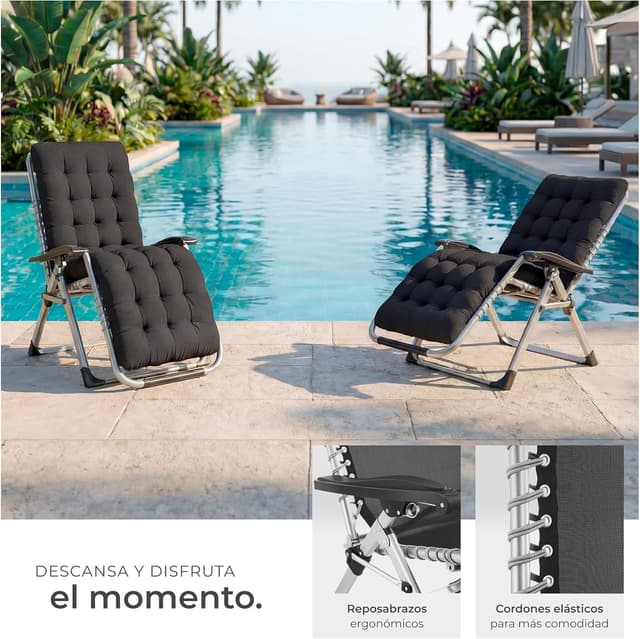 Thumbnail 5 de tectake Silla Tumbona Plegable para Playa 1 unidad