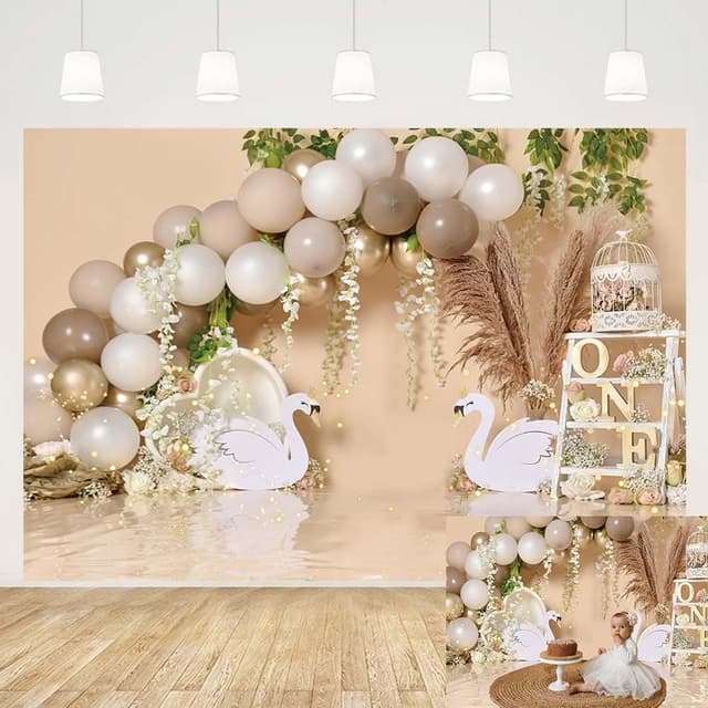 Detalle de MEHOFOND 7x5ft Baby First Birthday Backdrop 🎥