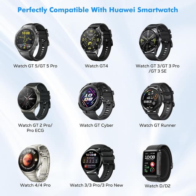 Detalle de Astorgos magnetic charger dock for Huawei Watch GT 6/5/4 and more (Standard & Pro models), with 100 cm cable — black