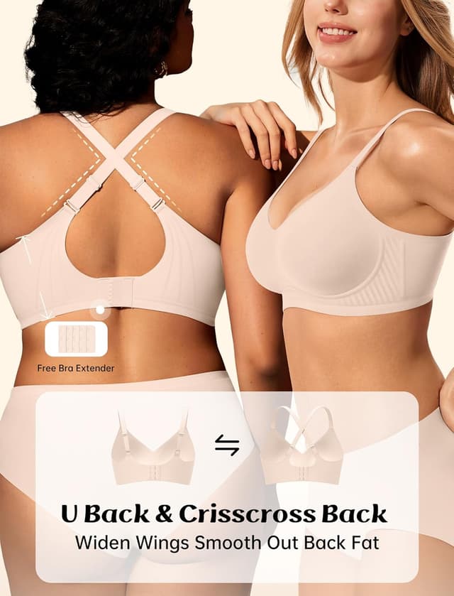 Detalle de LetsJoli Jelly Bras for Women 2026 Wireless No Underwire T-Shirt Bra Push Up Seamless Bralette