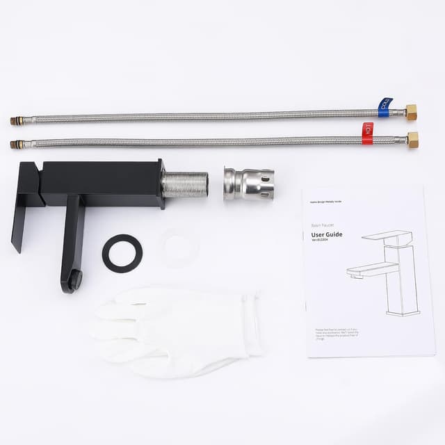 Thumbnail 6 de HOMELODY Einhebelmischer Badarmatur schwarz für Waschbecken