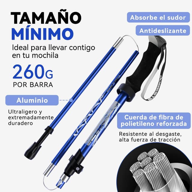 Thumbnail 1 de DOBESTS Bastones de Senderismo plegables 110 130 cm
